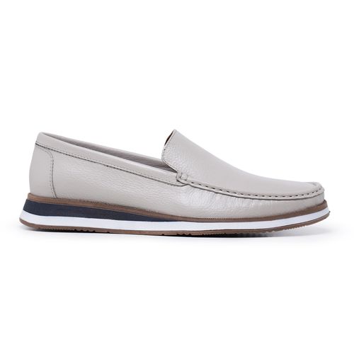 Mocassim Boston em Couro Floater Off White - Heitor Lucca Shoes
