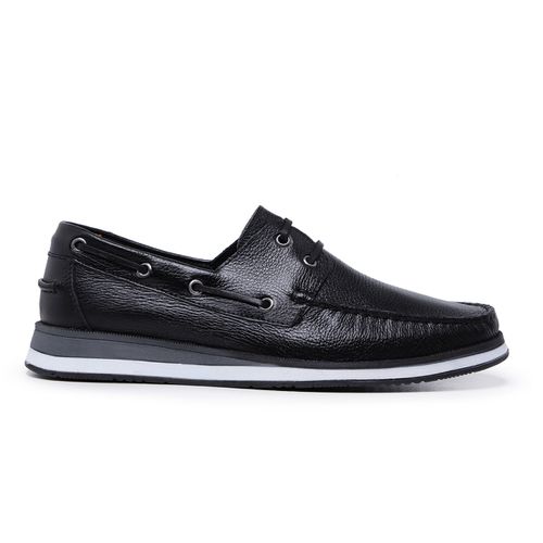 Mocassim Havai em Couro Floater Preto - Heitor Lucca Shoes