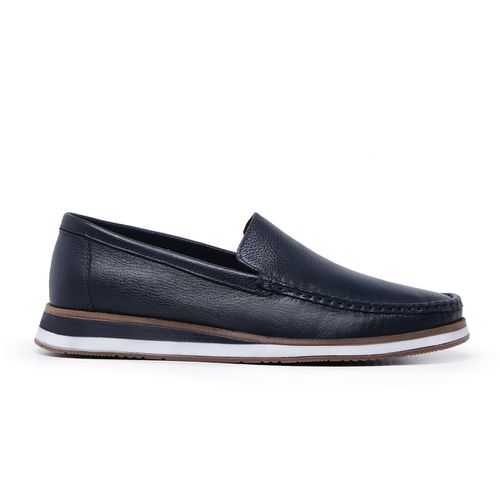 Mocassim Boston em Couro Floater Marinho - Heitor Lucca Shoes