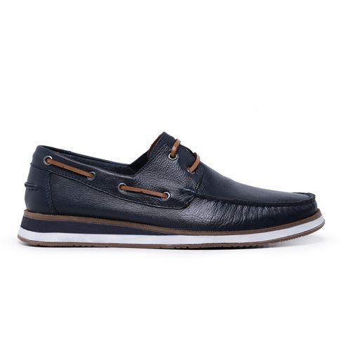 Mocassim Havai em Couro Floater Marinho - Heitor Lucca Shoes