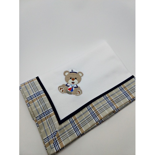 Cobertor Soft Ursinho Marinheiro - 001 - Ateliê Bebê e Mimos