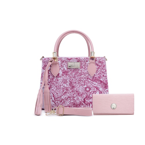 Bolsa Floral Pink + Carteira - 0000205W - Willi Bags