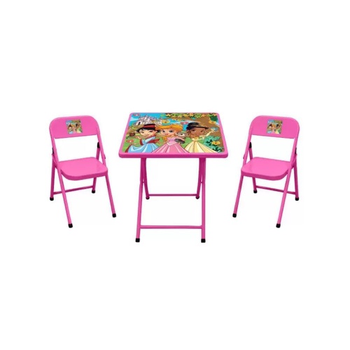 Conjunto mesa e 2 cadeiras infantil Princesas açomix rosa bebe