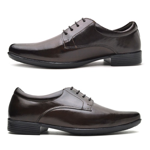 Sapato Social Fortaleza Couro com Cadarço - Café | Calçados Laroche