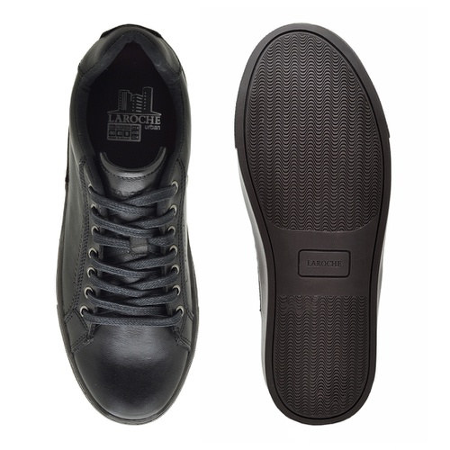 Sapatenis em Couro Casual Masculino Stratus - Preto | Calçados Laroche