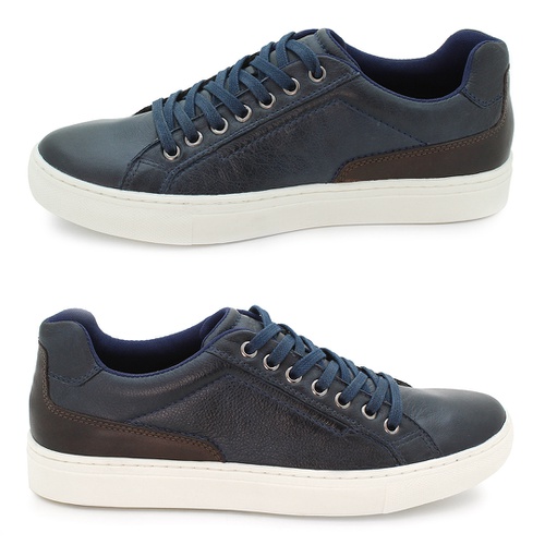 Sapatenis em Couro Casual Masculino Stratus - Azul Marinho | Calçados  Laroche