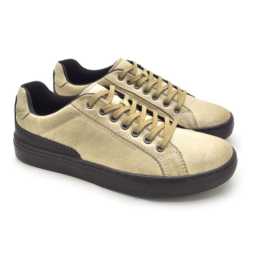 Sapatenis Casual em Couro Masculino Stratus - Neve/Café | Calçados Laroche