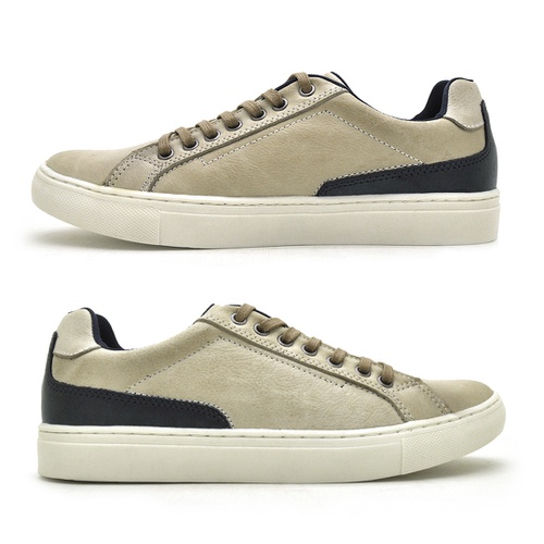 Sapatenis Casual em Couro Masculino Stratus - Neve/Marinho | Calçados  Laroche