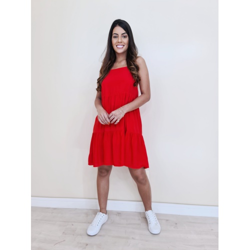 Vestido Fernanda - Vermelho - V3012 - LOJA TUTTI FRUTTI