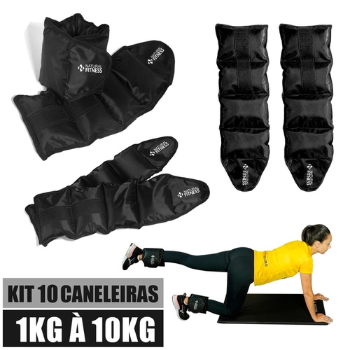 Kit Caneleira de Peso 1kg a 10kg Academia e Ginastica - Natural Fitness