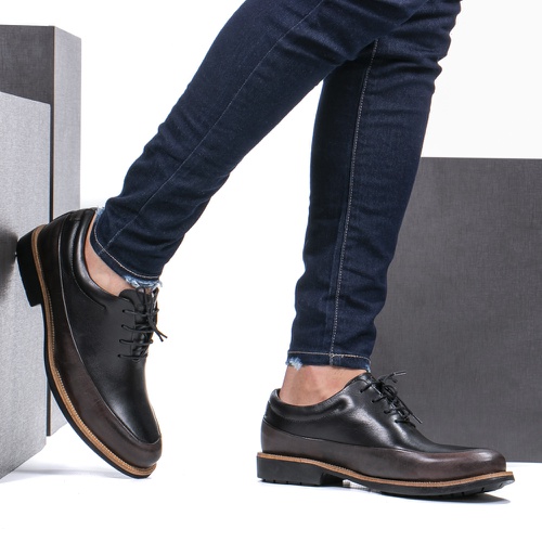 Sapato Casual Masculino Oxford Mood Sidetrack Pret... - Faway - Handmade Shoes