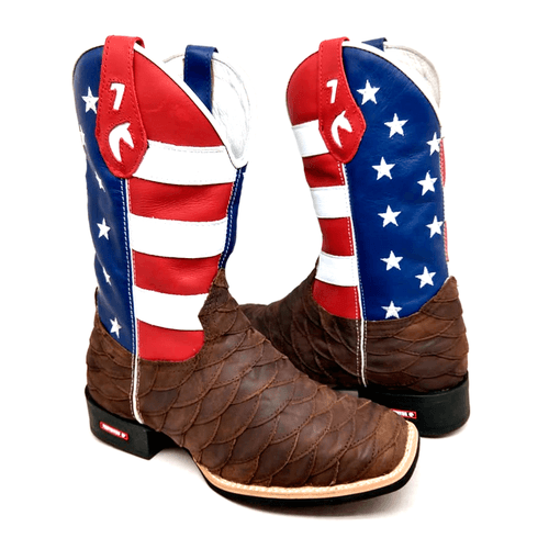 BOTA TEXANA EM COURO ESTADOS UNIDOS ESCAMADA - BTM... - Botas Texanas Bruto