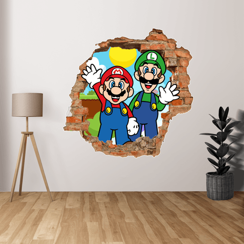 Adesivo Buraco Mario e Luigi - CEMPORCEMTOFIXO