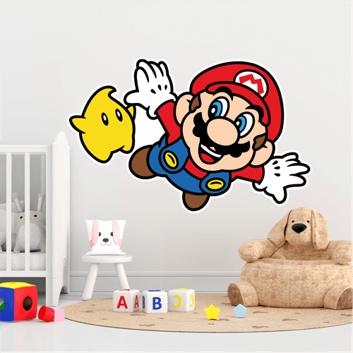 Adesivo Mario e Estrela - CEMPORCEMTOFIXO