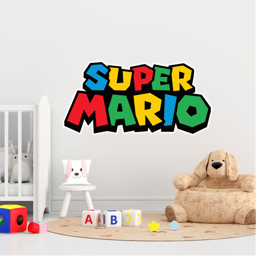 Adesivo Super Mario escrita - CEMPORCEMTOFIXO