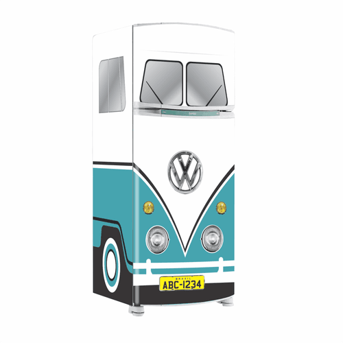 Envelopamento Geladeira Perua Kombi Azul - CEMPORCEMTOFIXO