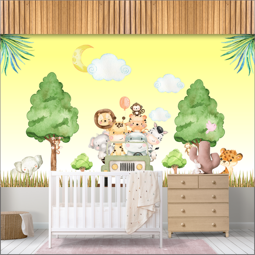 Papel de Parede Infantil Animais - CEMPORCEMTOFIXO