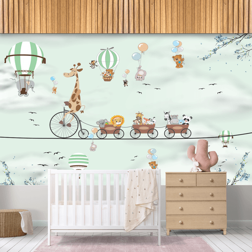 Papel de Parede Infantil Animais divertindo - CEMPORCEMTOFIXO