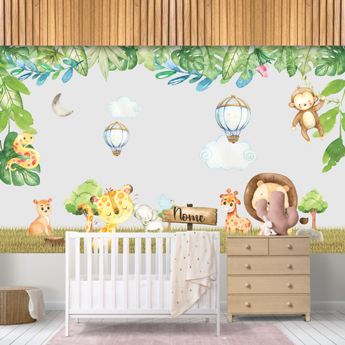 Papel de Parede Infantil Animais fofinhos - CEMPORCEMTOFIXO
