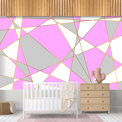 Papel de Parede Infantil Formas Rosa - CEMPORCEMTOFIXO