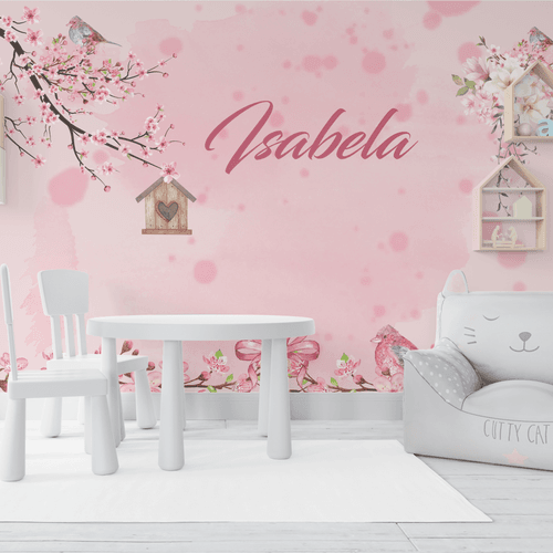 Papel de Parede Menina com Seu Nome - CEMPORCEMTOFIXO