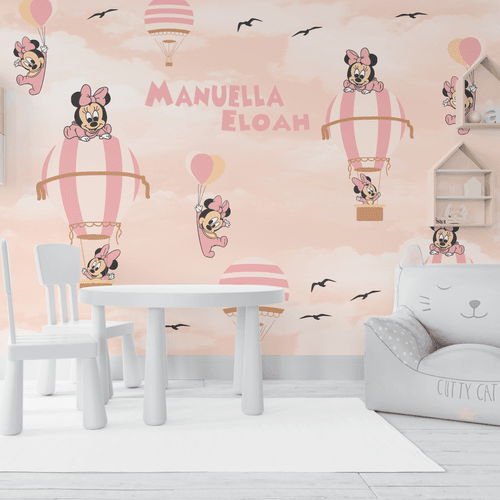 Papel de Parede Menina Sonhos da Minnie - CEMPORCEMTOFIXO