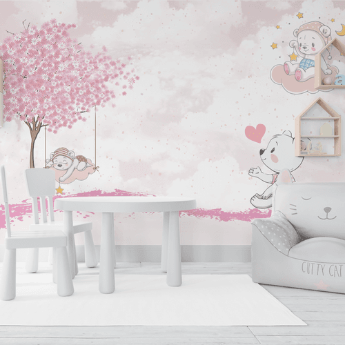 Papel de Parede Menina Rosa dos Sonhos - CEMPORCEMTOFIXO
