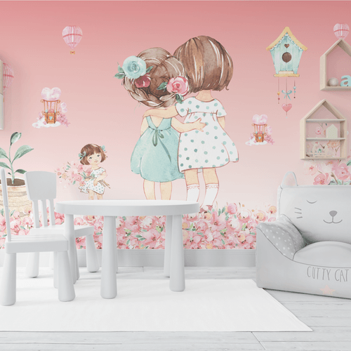 Papel de Parede Menina Best Friends - CEMPORCEMTOFIXO