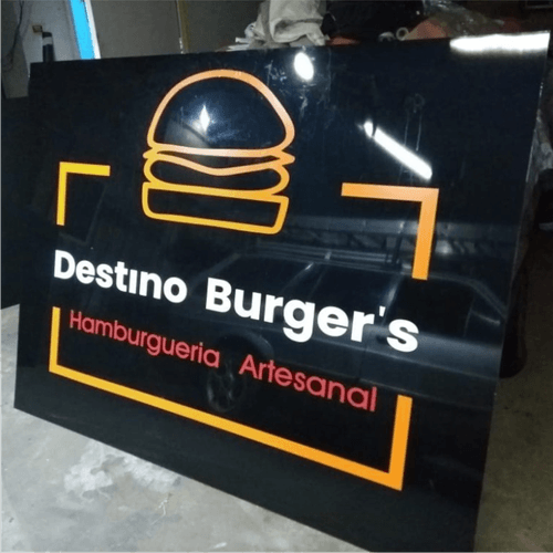 Placa de ACM modelo fachada para lanchonete - CEMPORCEMTOFIXO