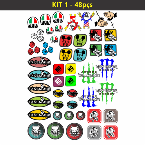 Kit Stikers Moto/ Carro 48pcs - CEMPORCEMTOFIXO