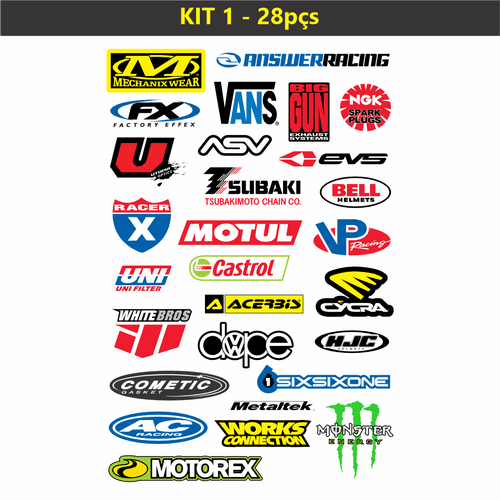 Kit Stikers Moto/ Carro 28pcs - CEMPORCEMTOFIXO