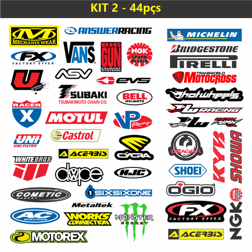 Kit Stikers Moto/ Carro 44pcs - CEMPORCEMTOFIXO