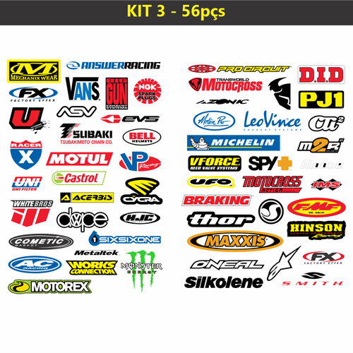Kit Stikers Moto/ Carro 56pcs - CEMPORCEMTOFIXO