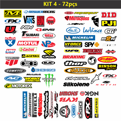 Kit Stikers Moto/ Carro 72pçs - CEMPORCEMTOFIXO