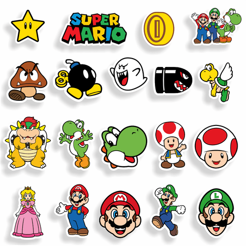 Kit Stikers Super Marios Word - CEMPORCEMTOFIXO