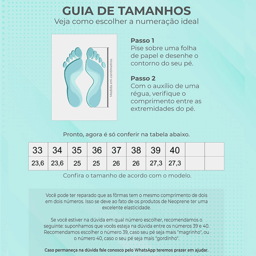 Tamanho do pé numero sales 40