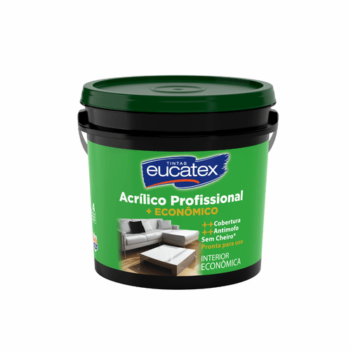  Tinta Acrílica Profissional Branco Fosco 15L - Eu... - CS Tintas