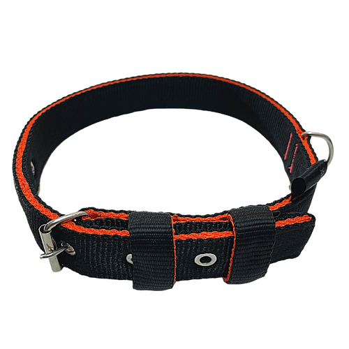 Coleira Forte 30mm- Preto/Laranja - Dogvix