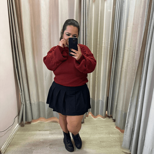 ​Suéter Tricô terracota vermelho