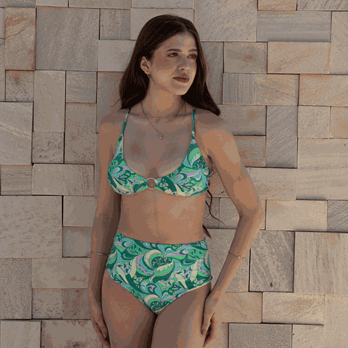 Conjunto Jade Verde Floral