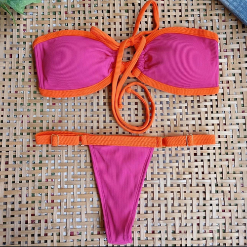 conjunto paraty pink e laranja 