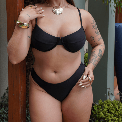 Conjunto Biquíni Retrô Éden Preto