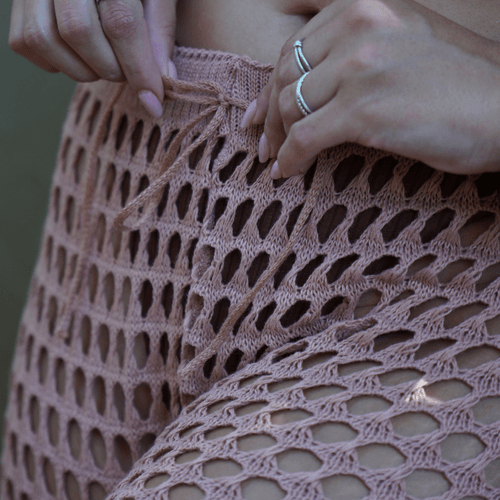 Saída calça tricô nude