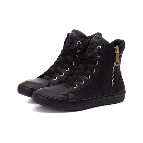 Tenis Sneaker Bawmi Cano Alto Feminino Preto com Z... - ESTILODR