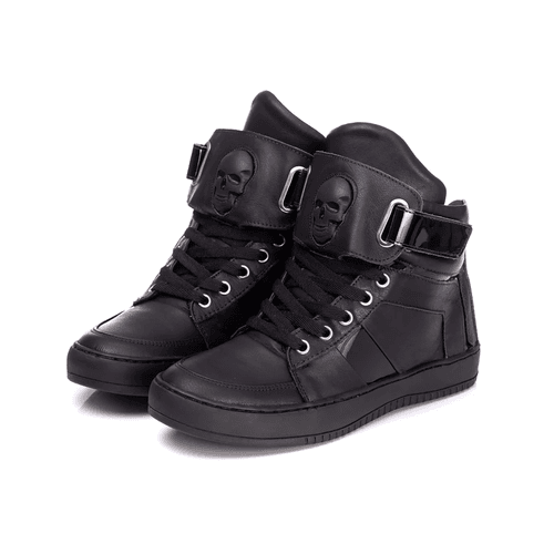 Tenis Sneaker Bawmi Cano Alto Feminino Preto com v... - ESTILODR