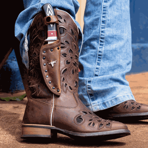 Bota Texana Feminina Dallas - Faca e bainha - Sistema Bruto | Botas Texanas em couro