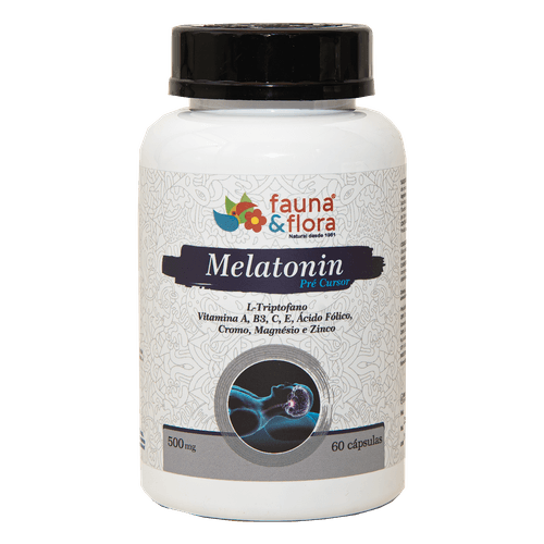 Melatonin Pré-Cursor do Sono 500mg 60caps - Fauna e Flora l Sua Loja Online de Produtos Naturais