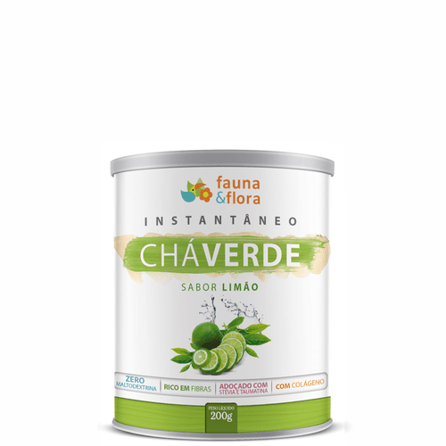 Chá Verde Instantâneo Diurético com Limão 200g - Fauna e Flora l Sua Loja Online de Produtos Naturais