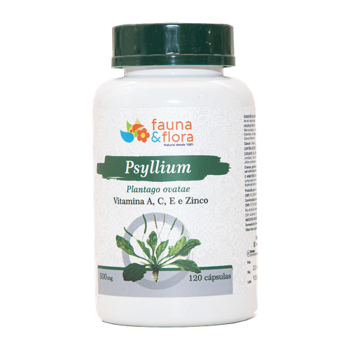 Psyllium 500mg Vitamina A, C, E e Zinco 500mg 120 ... - Fauna e Flora l Sua Loja Online de Produtos Naturais
