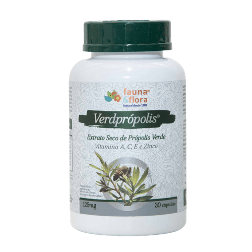 Verdprópolis Extrato Seco de Própolis 125mg - 30 c... - Fauna e Flora l Sua Loja Online de Produtos Naturais